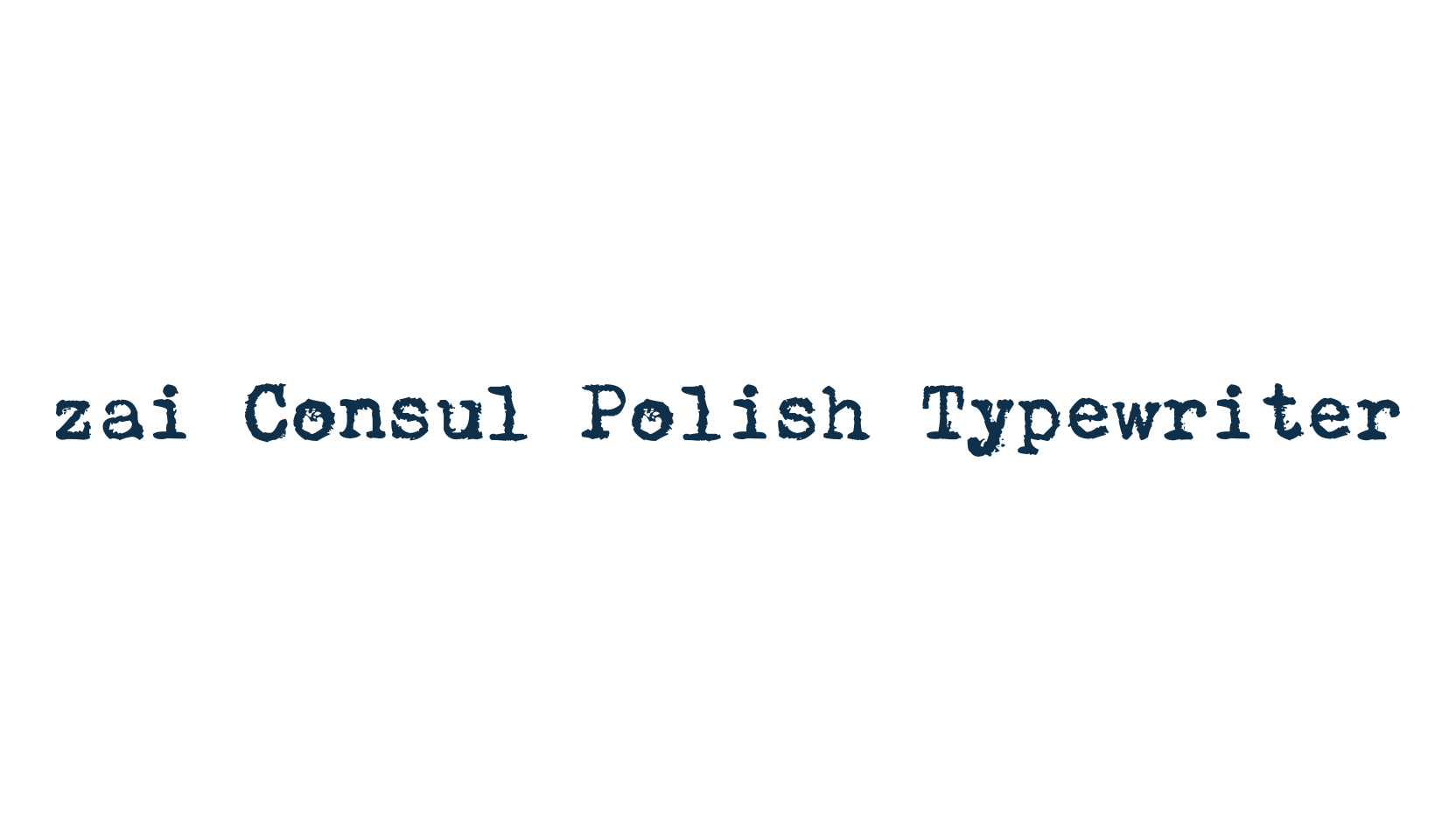 zai Consul Polish Typewriter, fancy typewriter decorative font preview