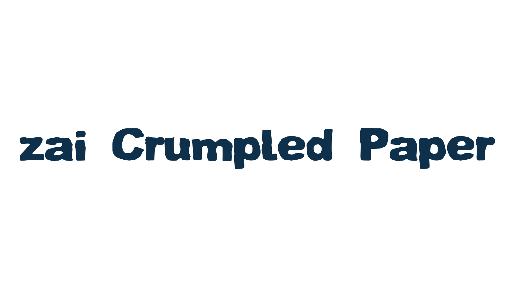 zai Crumpled Paper, eroded font preview