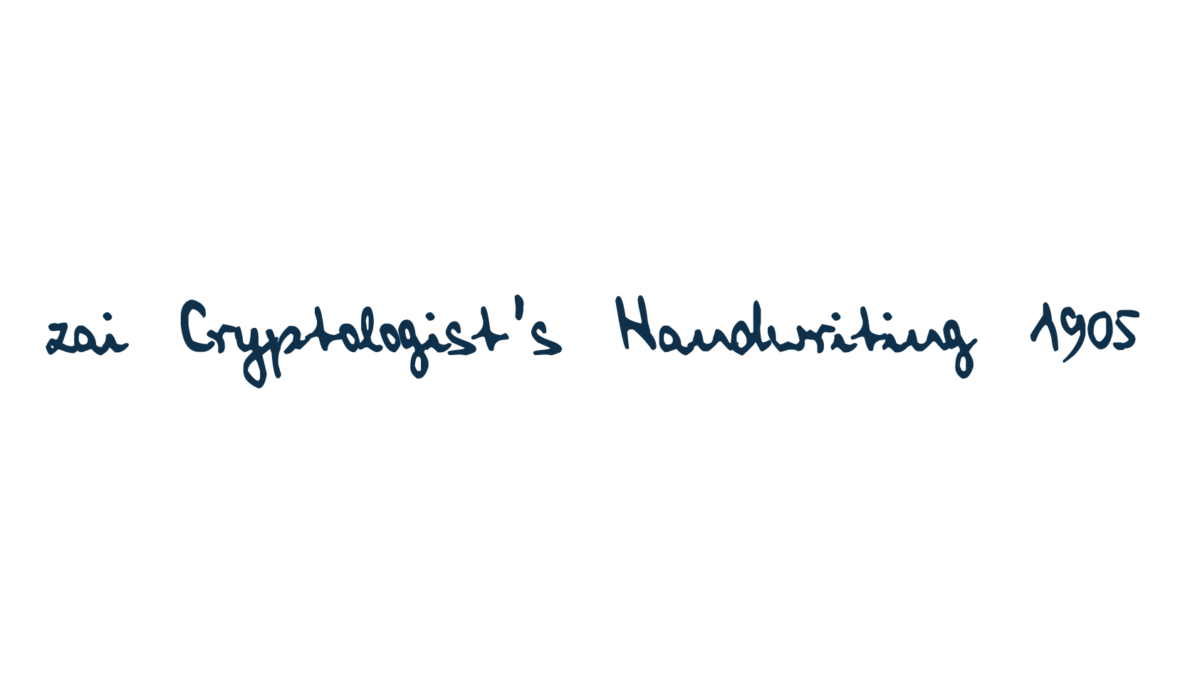 zai Cryptologist's Handwriting 1905, handwriting font preview