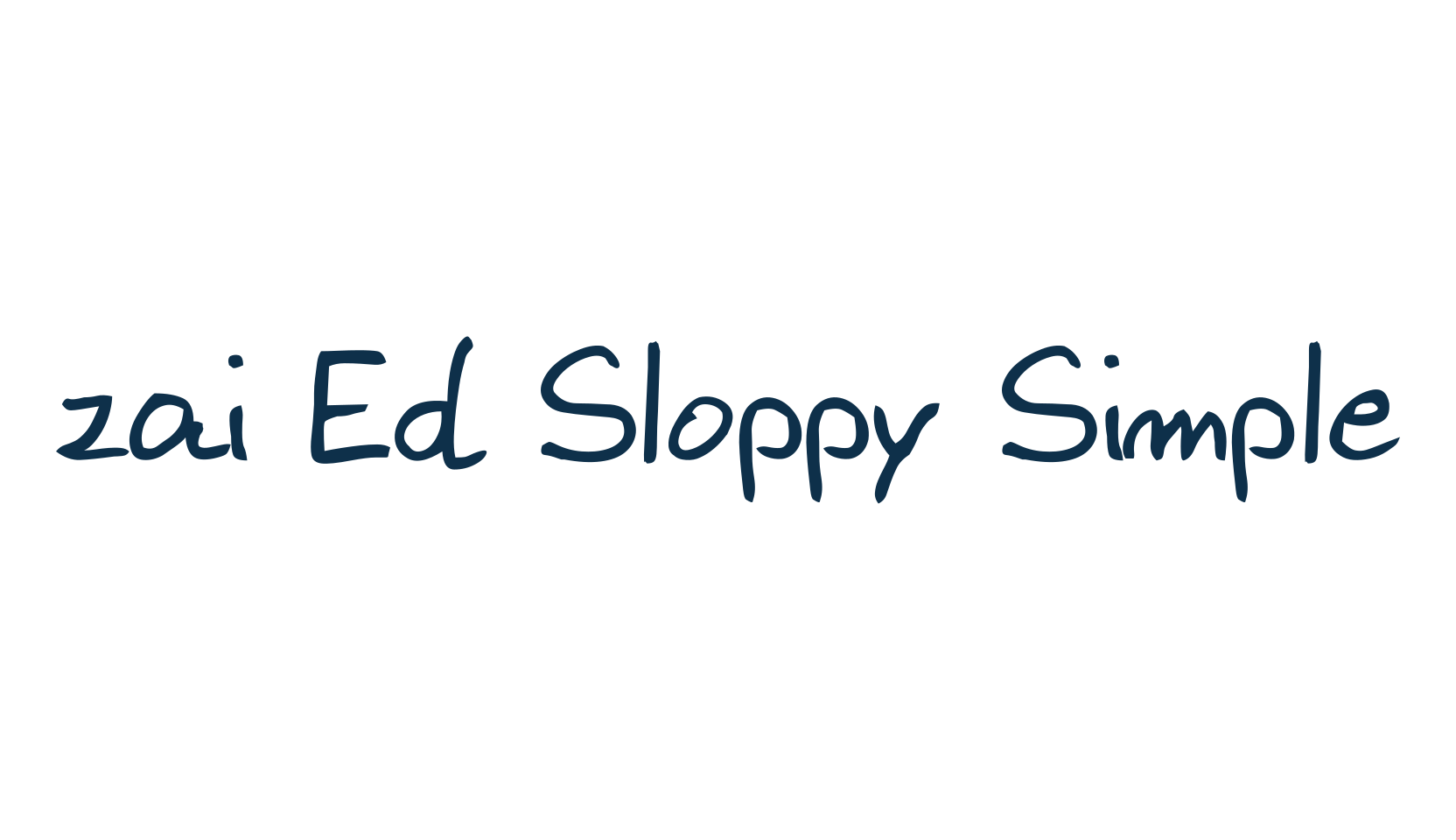 zai Ed Sloppy Simple, script handwritten fancy decorative calligraphy font preview