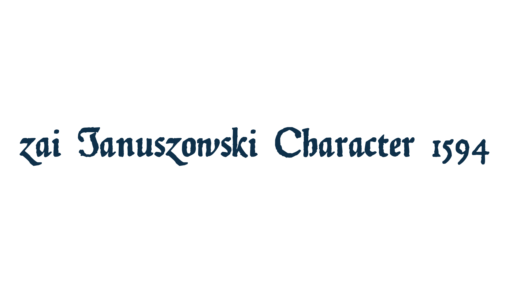 zai Januszowski Character 1594, typewriter font preview
