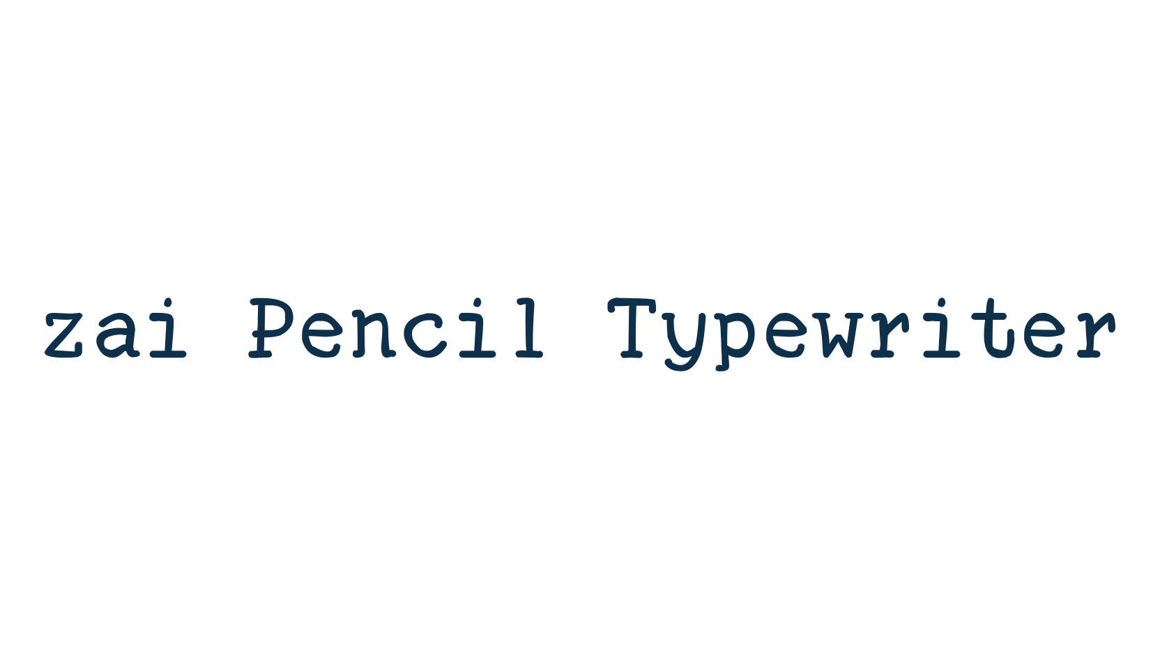 zai Pencil Typewriter, typewriter font preview