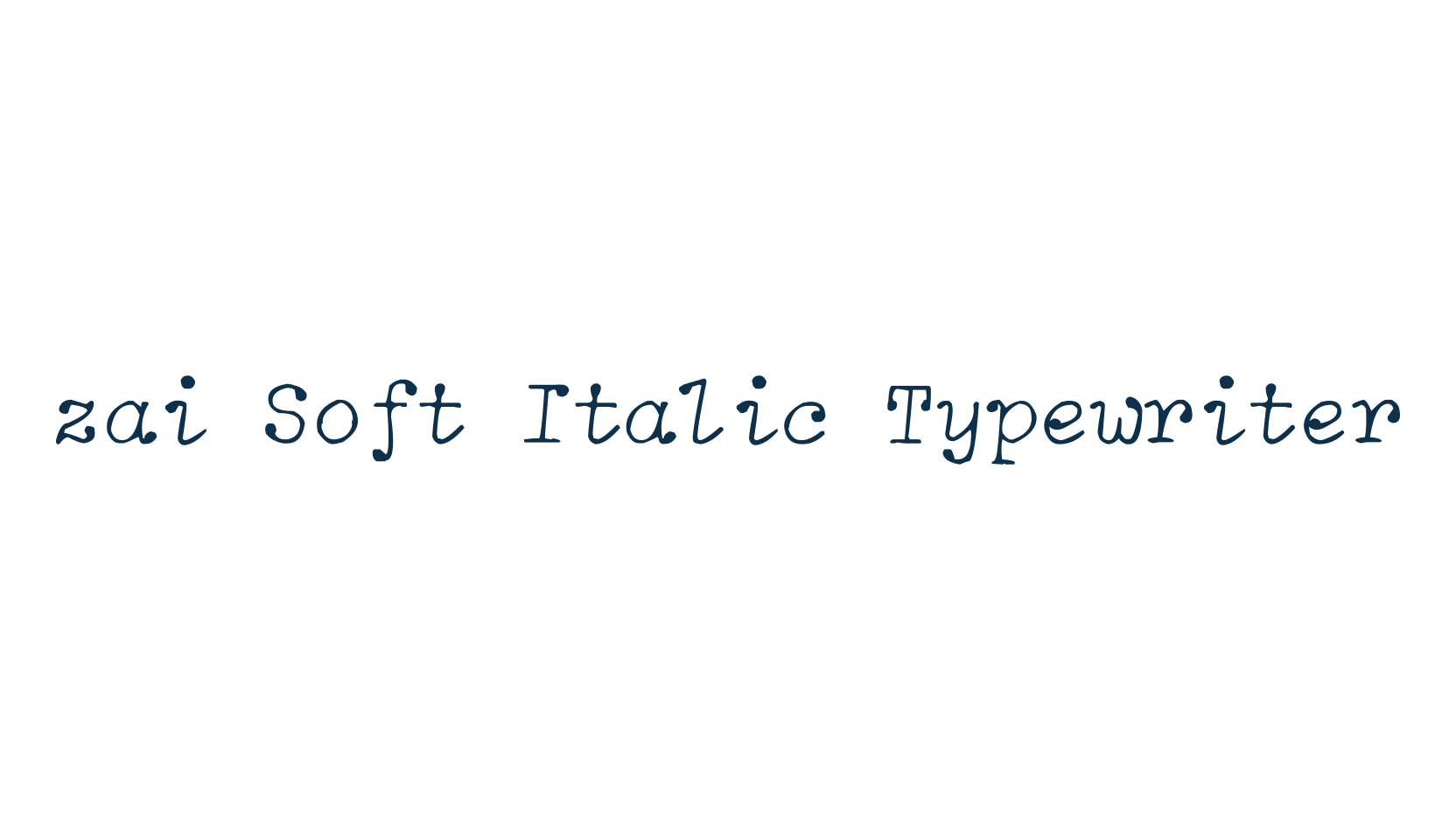zai Soft Italic Typewriter, typewriter font preview