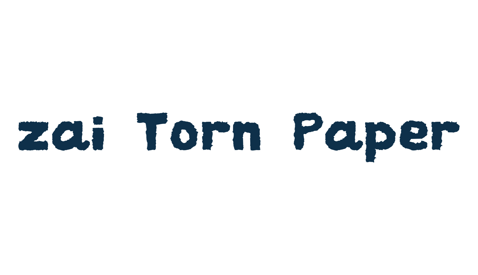 zai Torn Paper, eroded font preview