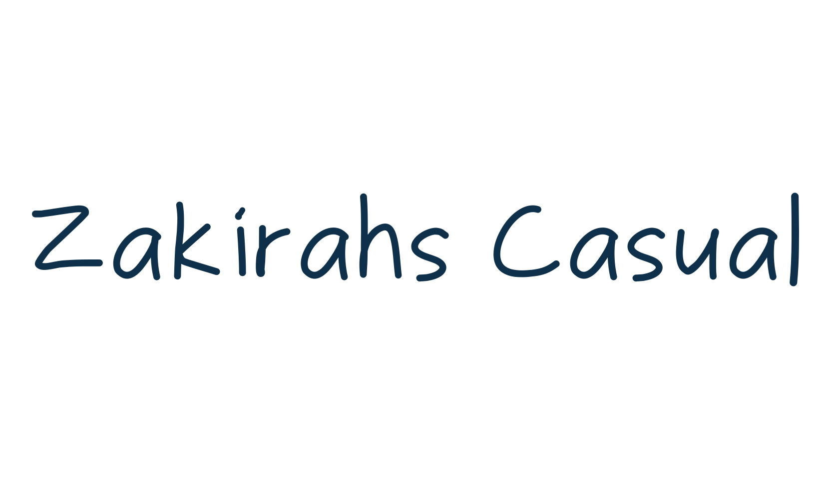 Zakirahs Casual, script handwritten fancy decorative calligraphy font preview