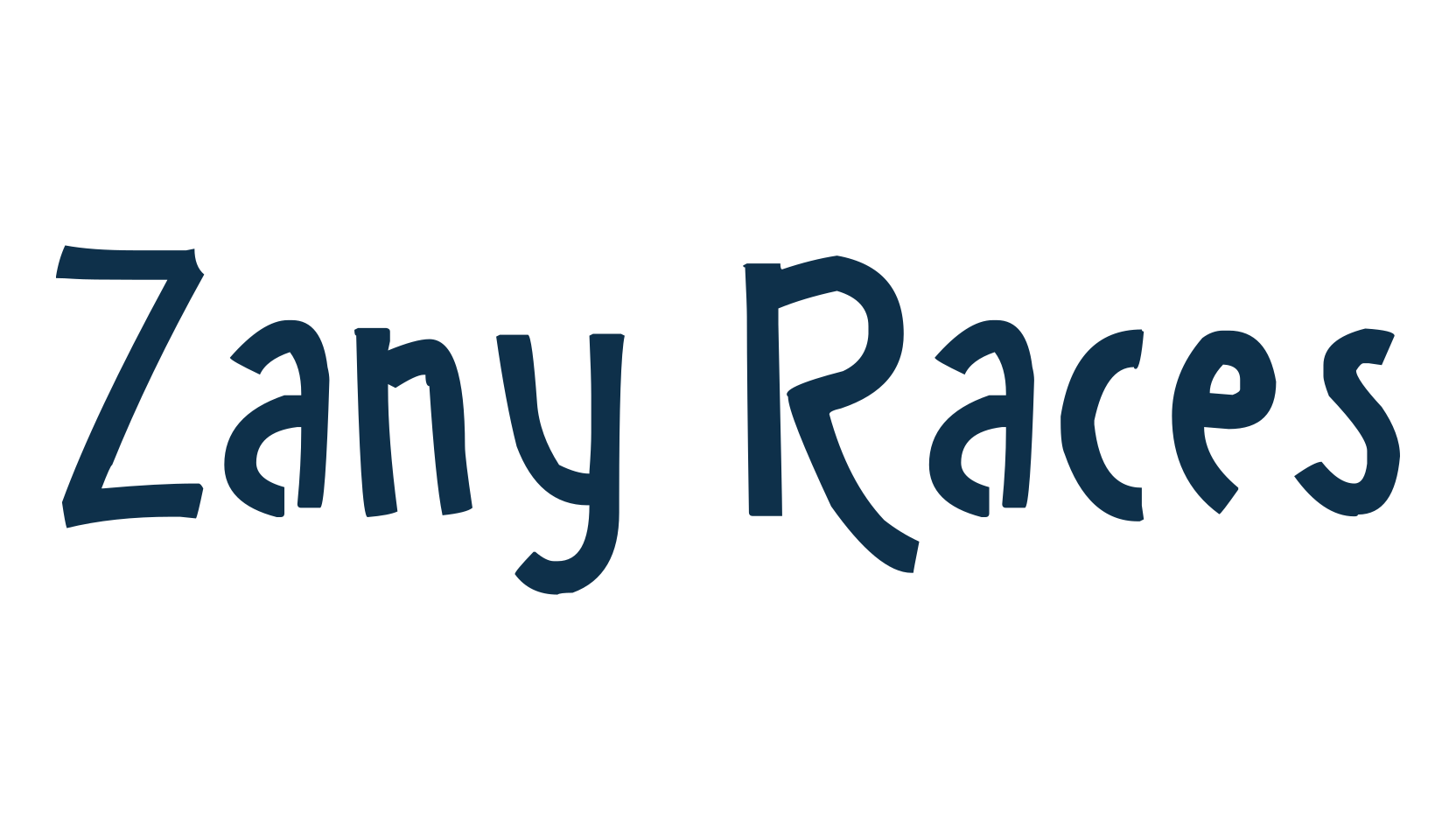 Zany Races, fancy various decorative script calligraphy font preview