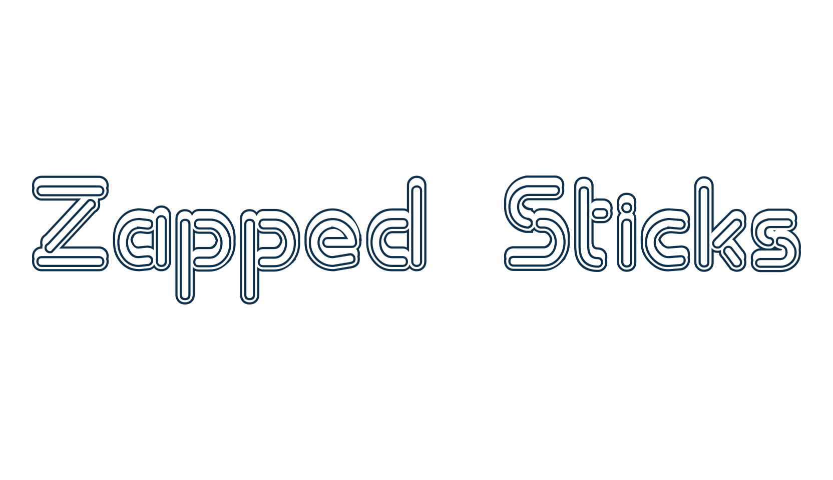Zapped Sticks, fancy various decorative font preview