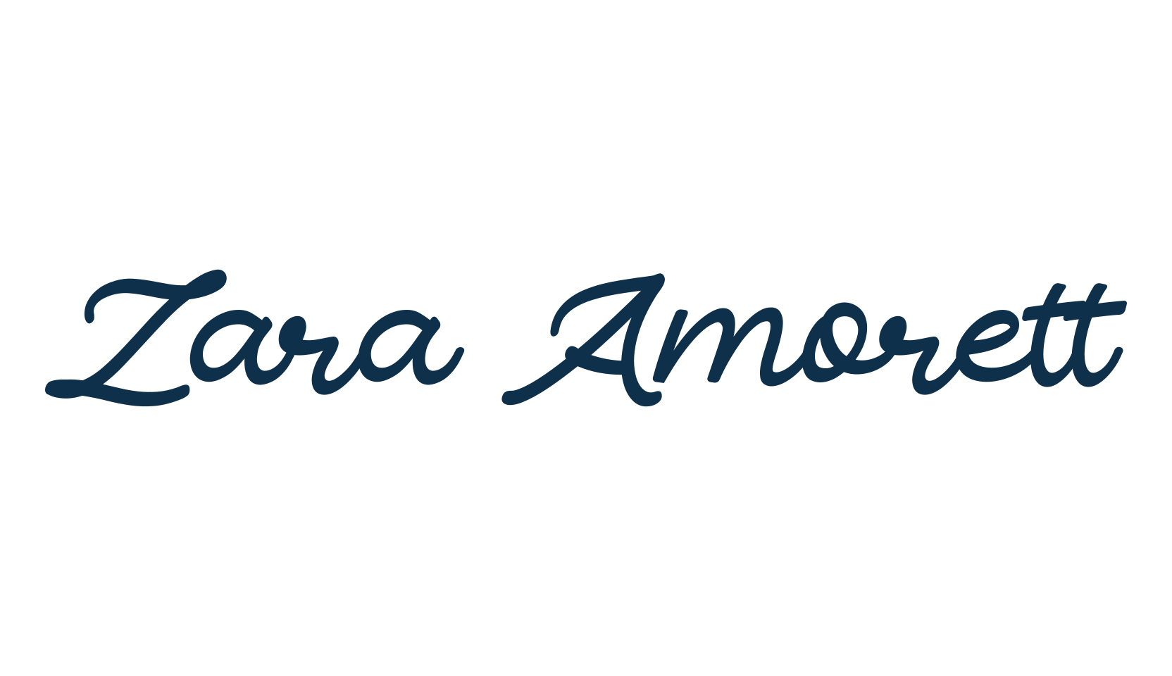 Zara Amorett, handwriting font preview