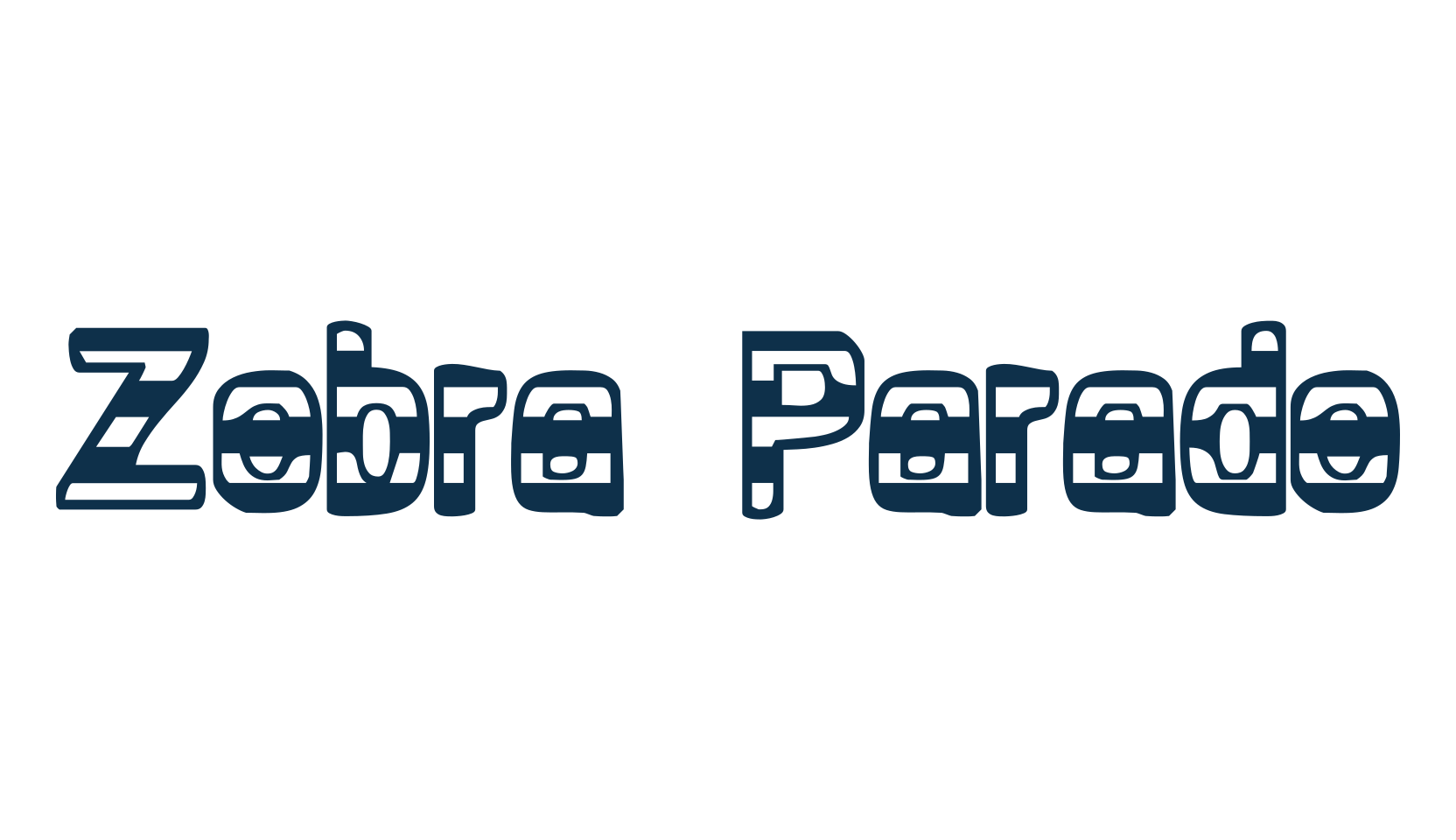 Zebra Parade, fancy decorative font preview
