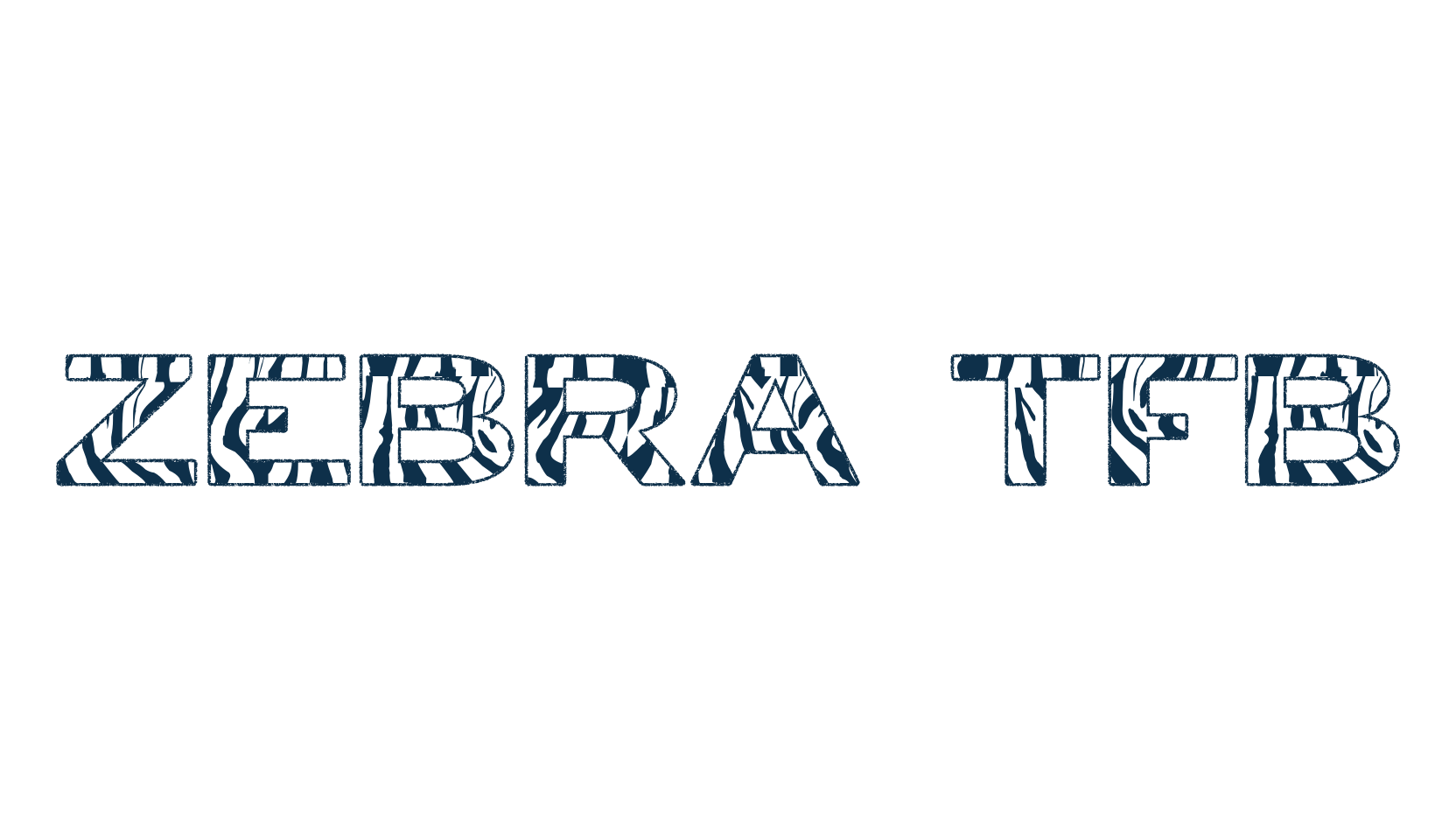 Zebra TFB, fancy decorative font preview