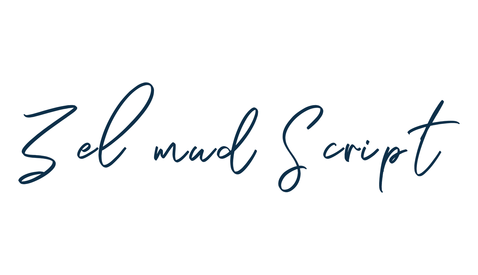 Zelmud Script, handwriting font preview