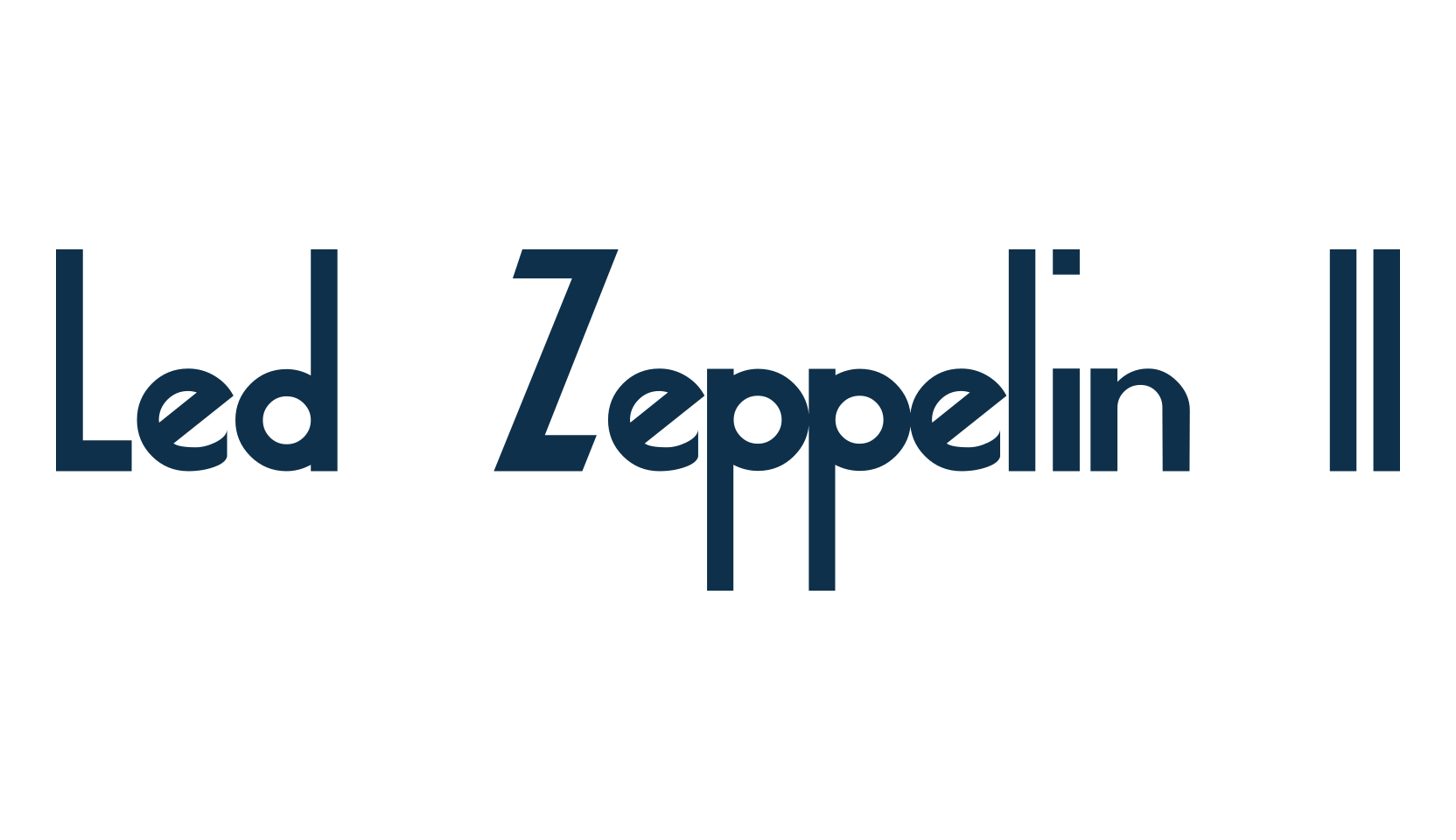 Led Zeppelin II, fancy various decorative font preview
