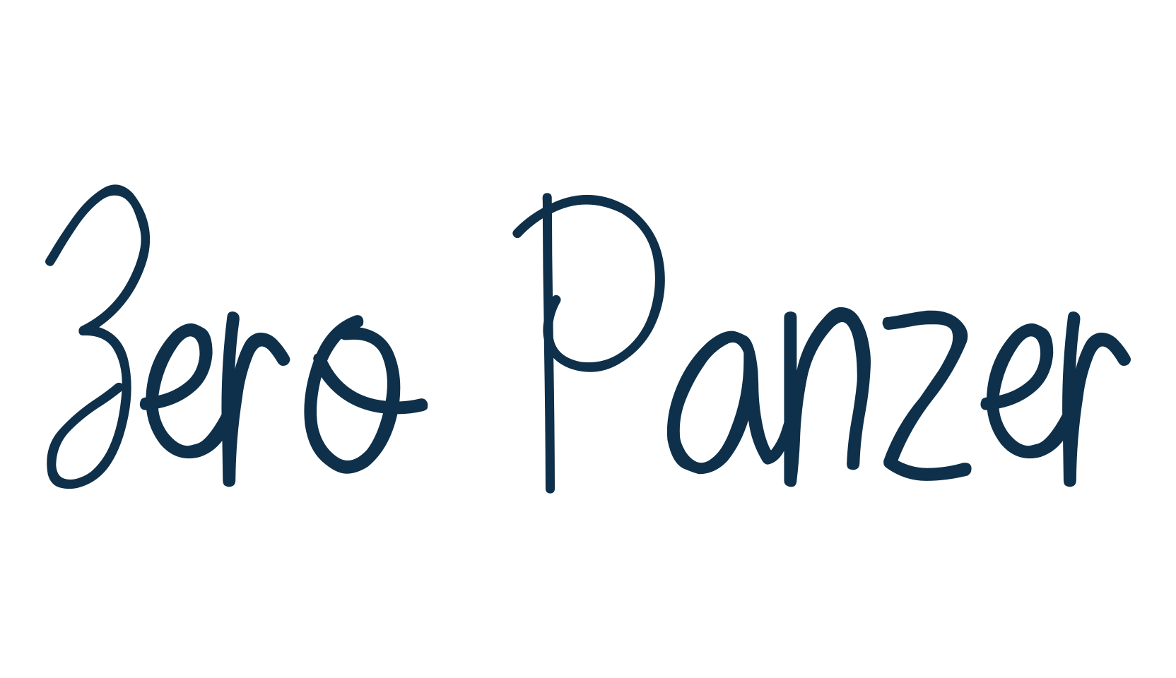 Zero Panzer, handwriting font preview