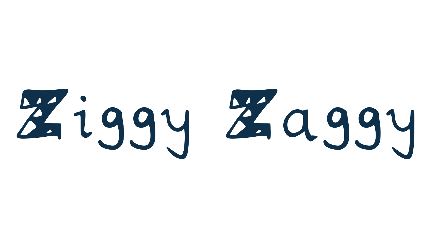 Ziggy Zaggy, decorative font preview