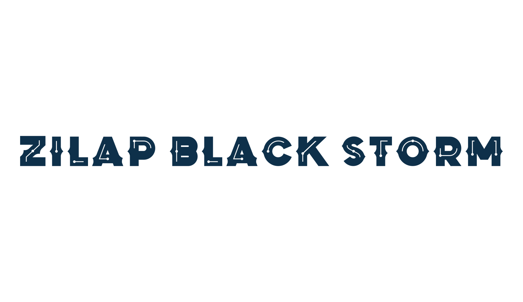 Zilap Black Storm, fancy decorative font preview