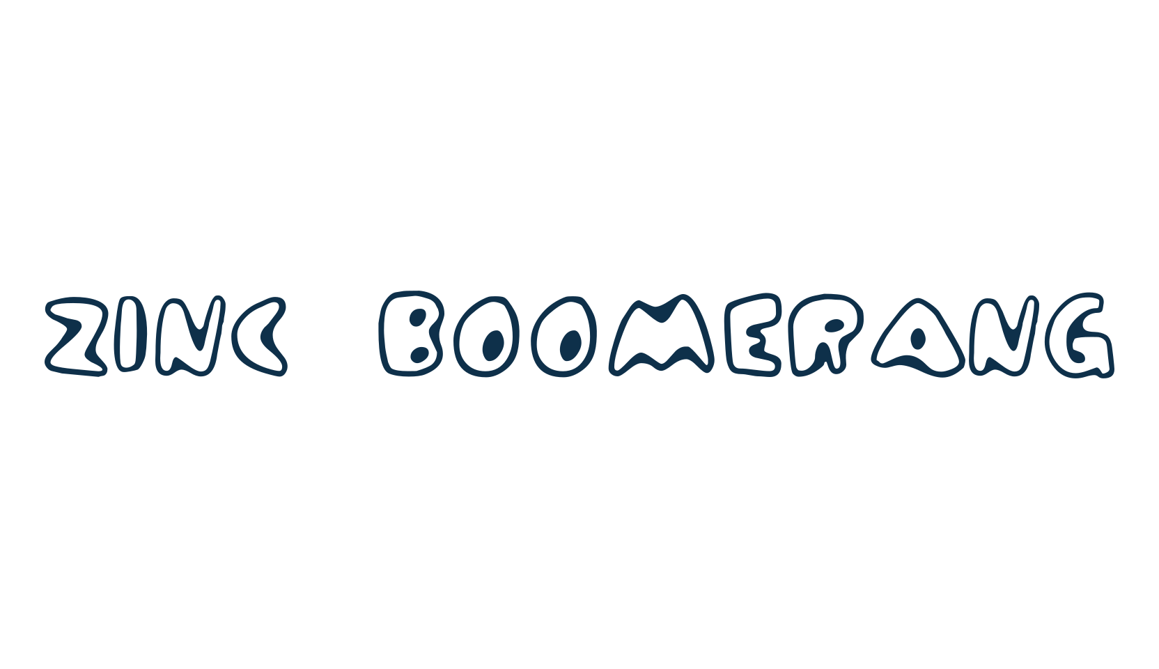 Zinc Boomerang, cartoon font preview
