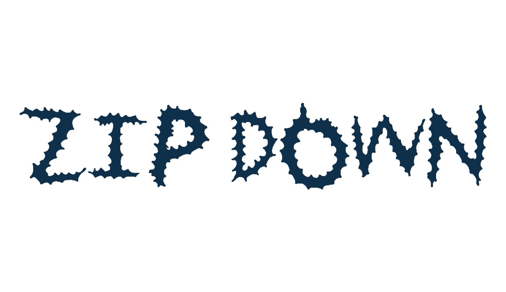 Zip Down, fancy various gothic font preview