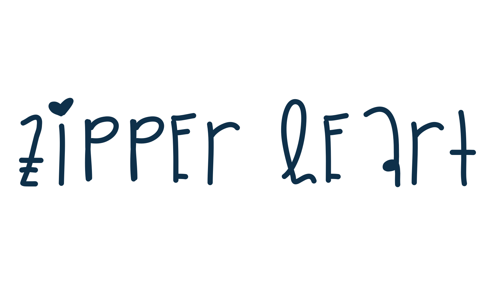 Zipper Heart, handwriting font preview