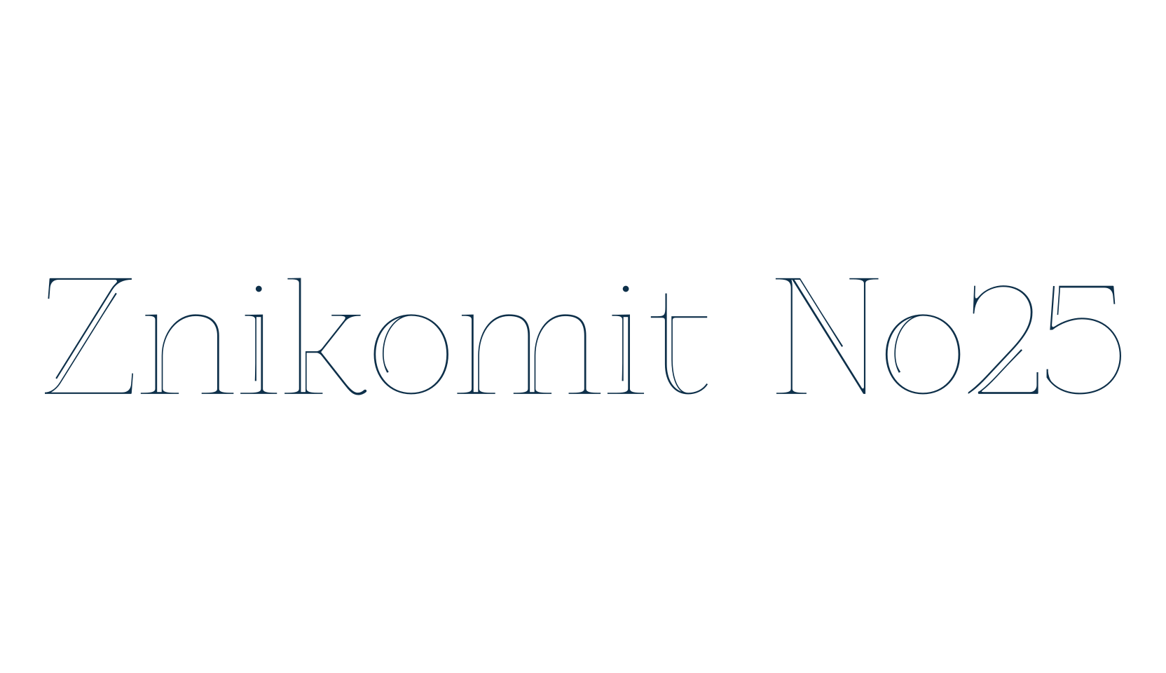 Znikomit No25, fancy various basic font preview