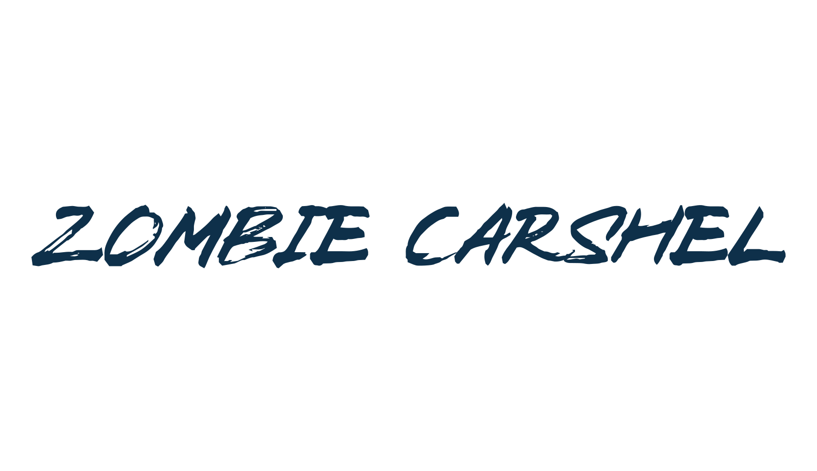 Zombie Carshel, script brush fancy decorative calligraphy font preview