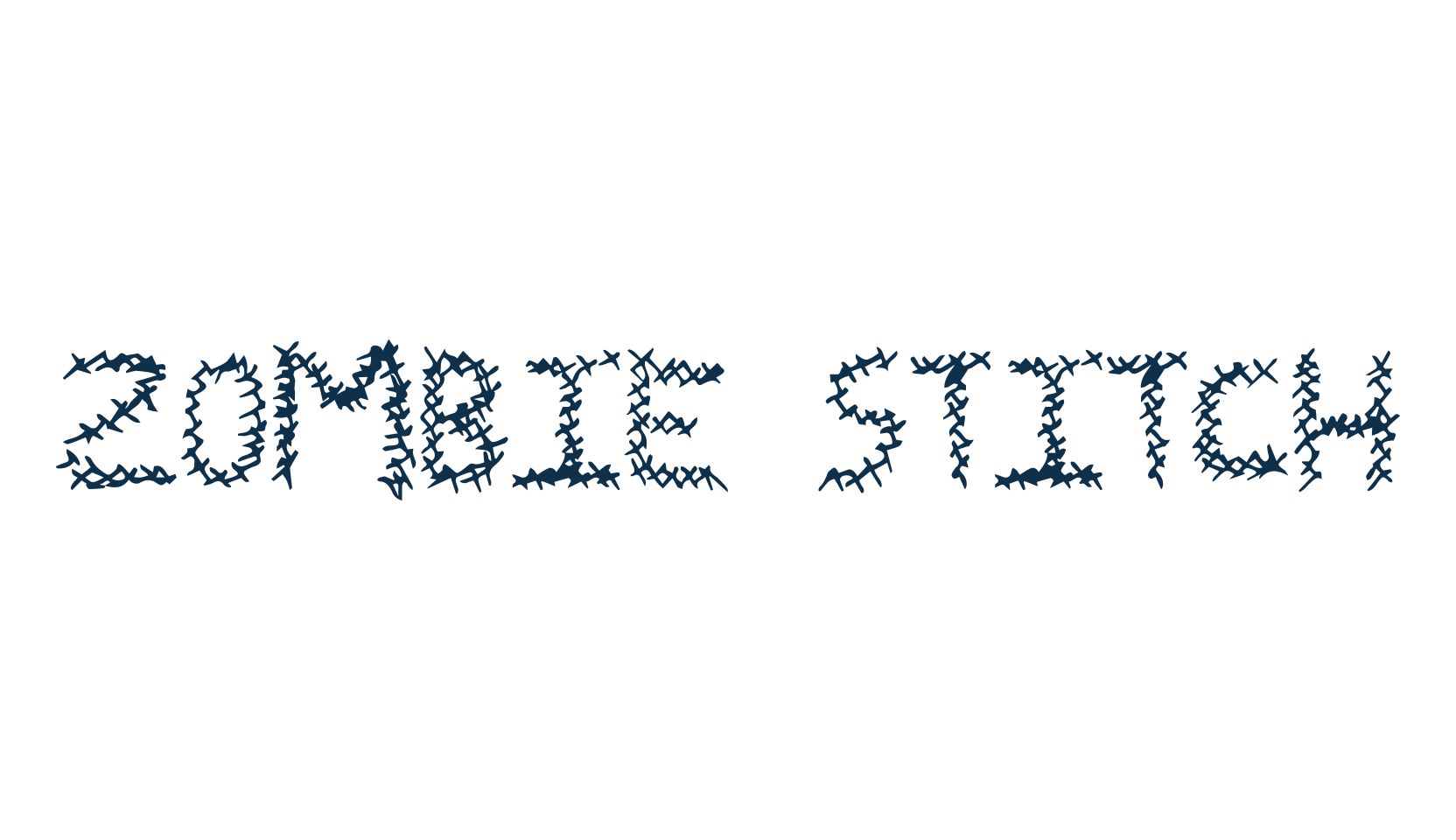 Zombie Stitch, halloween font preview