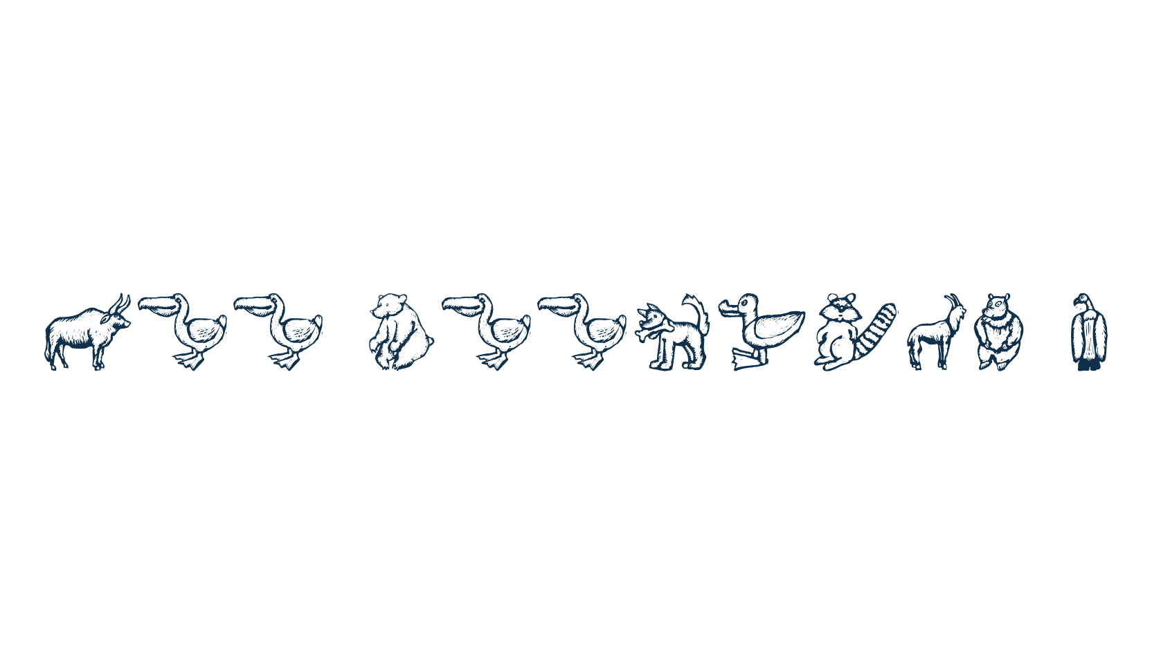 Zoo Woodcuts M, fancy decorative font preview