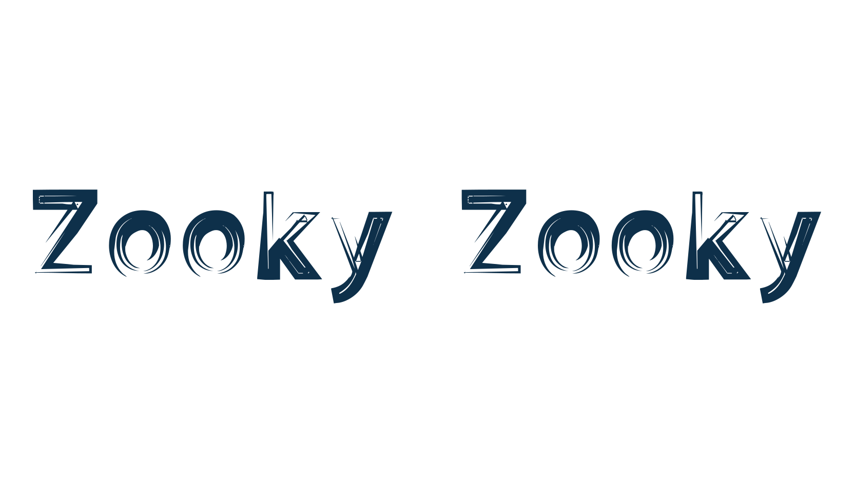 Zooky Zooky, fancy distorted decorative font preview