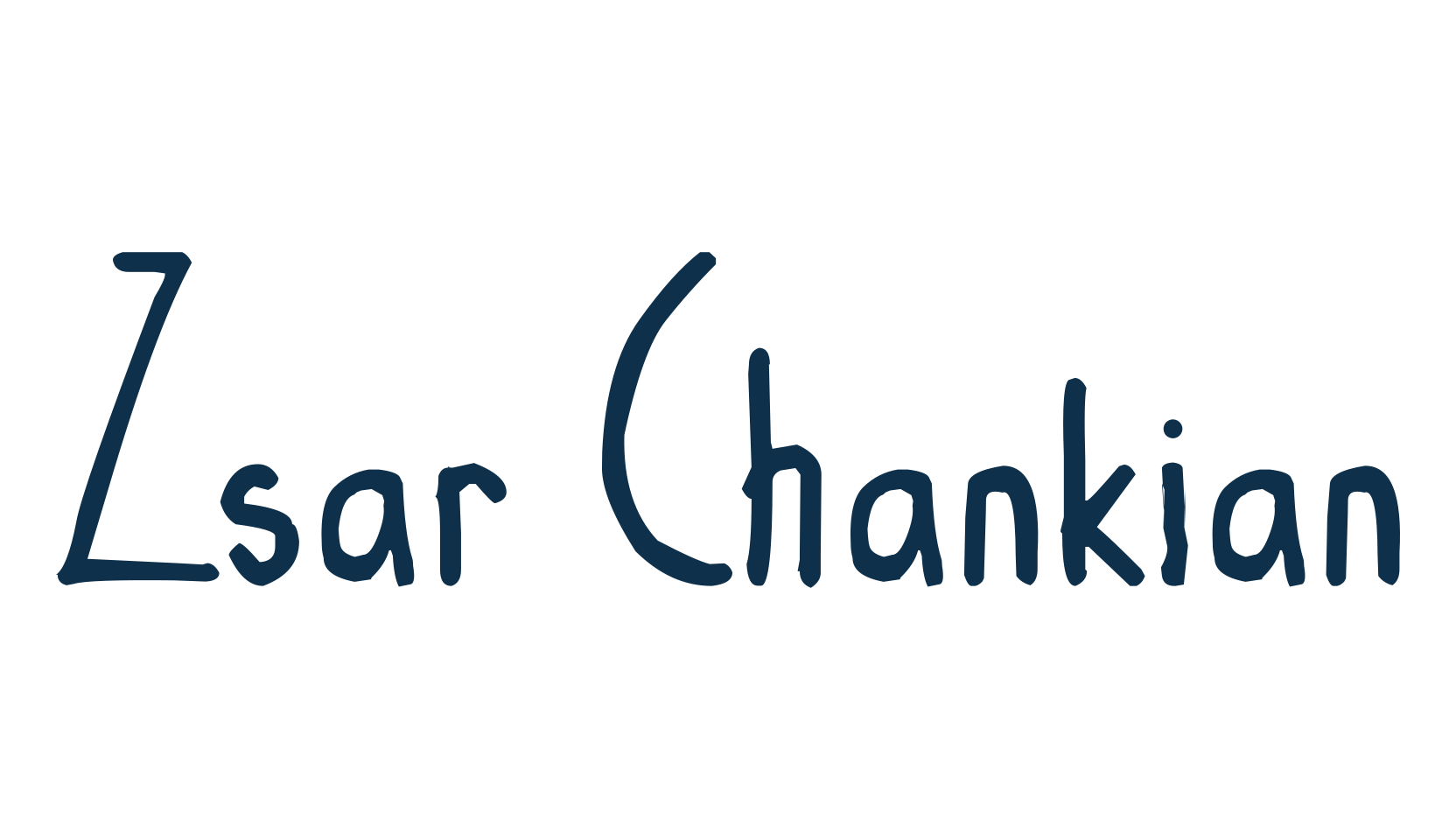 Zsar Chankian, script handwritten fancy decorative calligraphy font preview